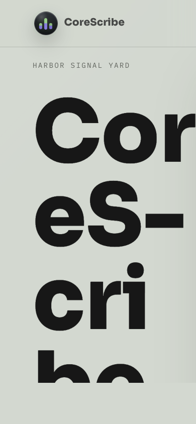 CoreScribe mobile website screenshot